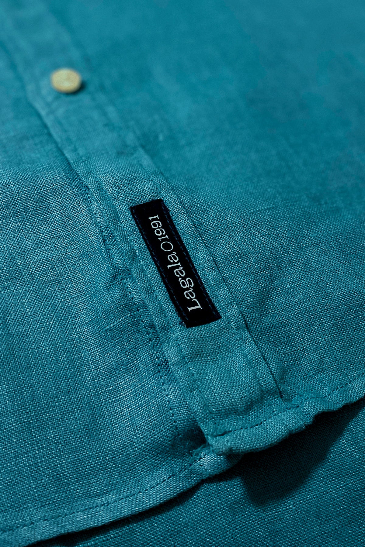 Camisa 100% lino AZUL-VERDOSO