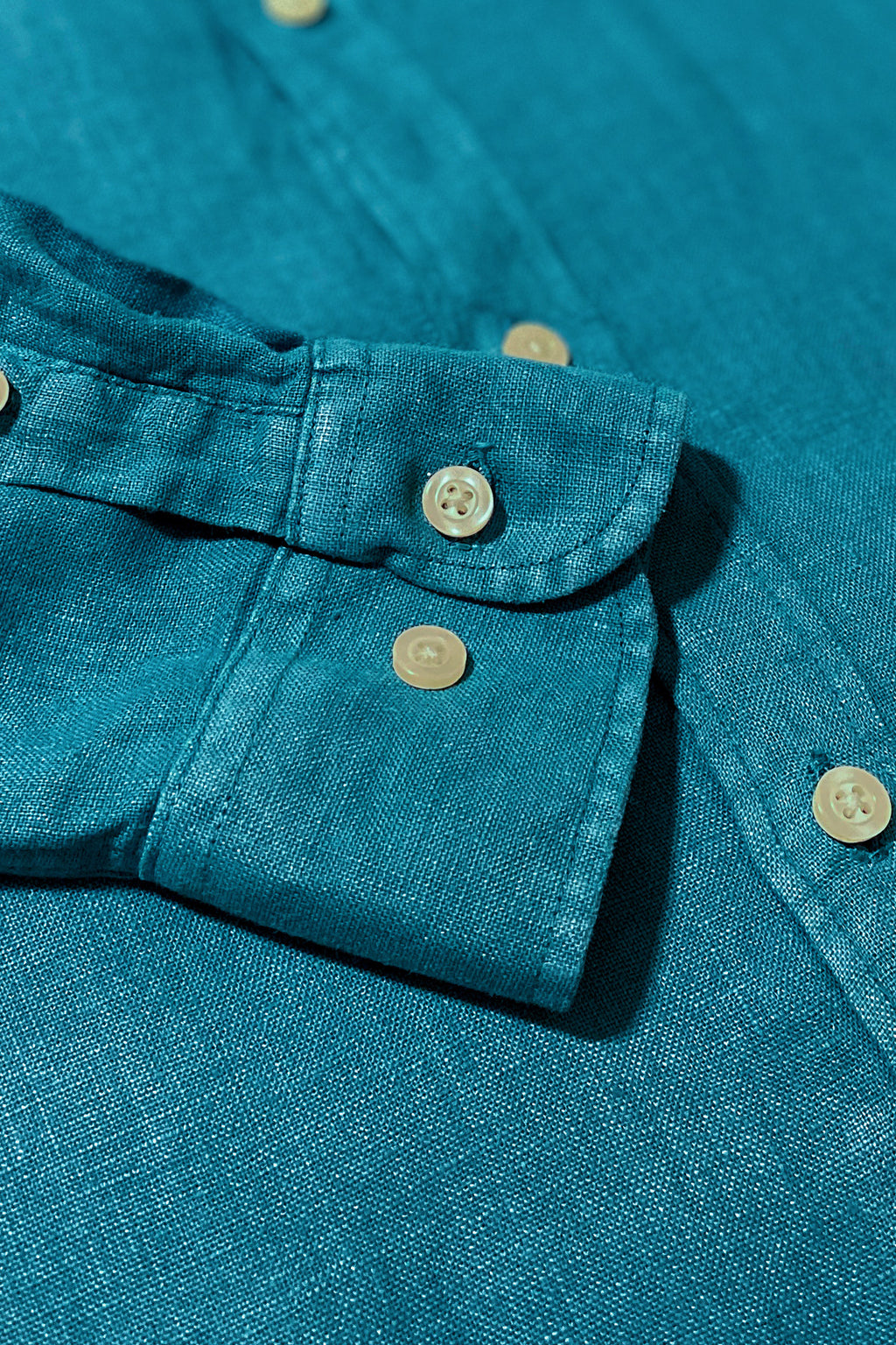 Camisa 100% lino AZUL-VERDOSO